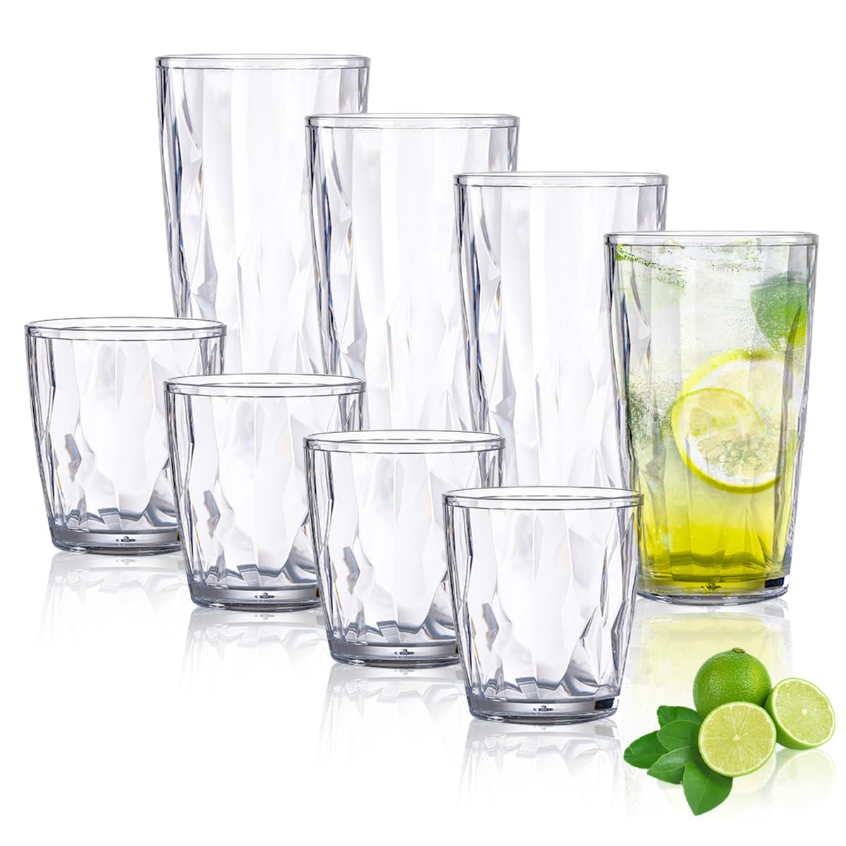 Verres à Eau en Plastique Incassable Gobelets Réutilisables pour Fêtes sans Casse