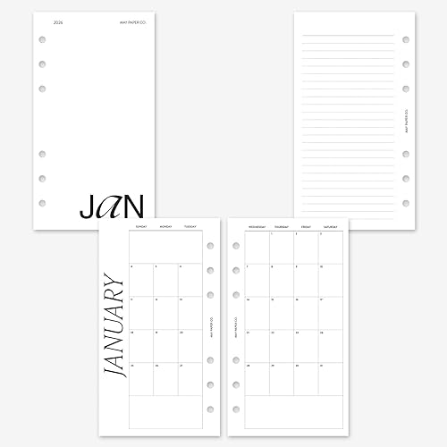 MAY PAPER CO. 2026 Personal Classic Monthly Planner Refill, Month