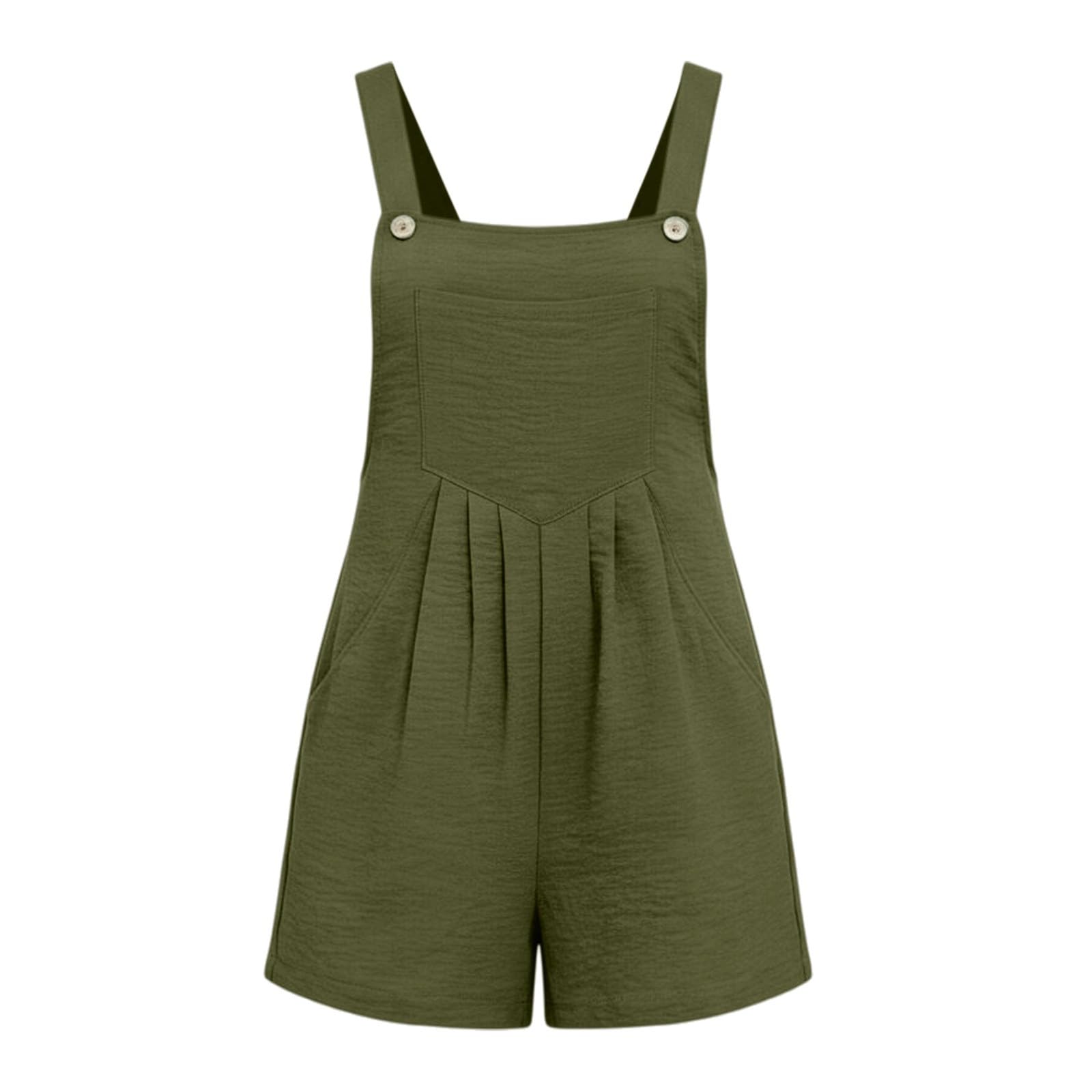 Tuta corta estiva da donna, a gamba larga, con tasche | Pantaloni da lavoro elasticizzati, morbidi, comodi, leggeri, traspiranti, estivi, con bretelle
