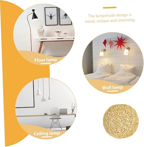 Miniatura 3 de DOITOOL 2 sets cubierta de luz de uso interior tejida pantalla lámpara colgante decorativa para dormitorio 2 unids*2