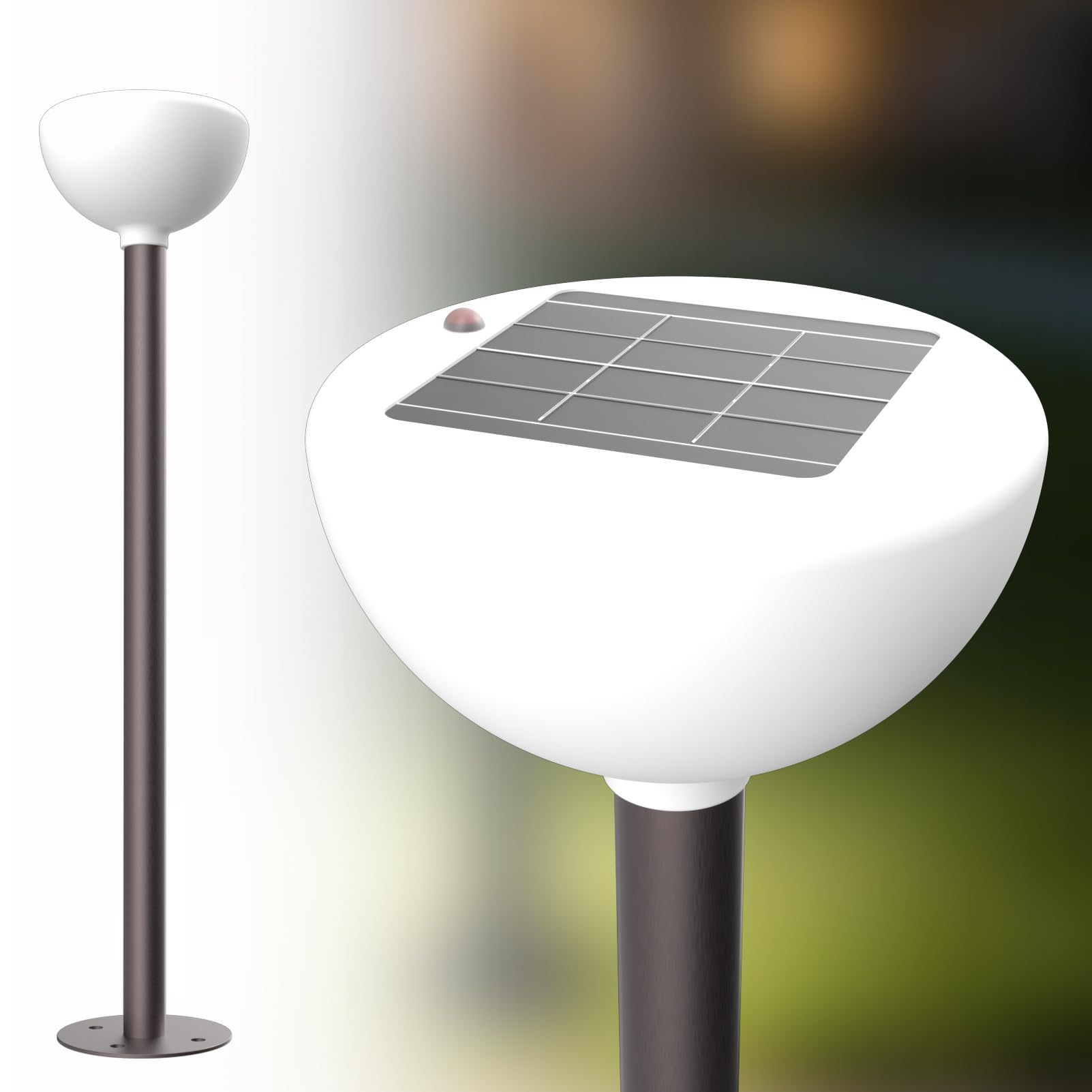 Solar Lamp Post Light Outdoor, 3000K Warm White LED Solar Post Lantern, IP65 Waterproof Solar Powered Garden Light, Auto On/Off Dusk to Dawn for Yard, Patio, Driveway, Pathway, Lawn（1 Pack）