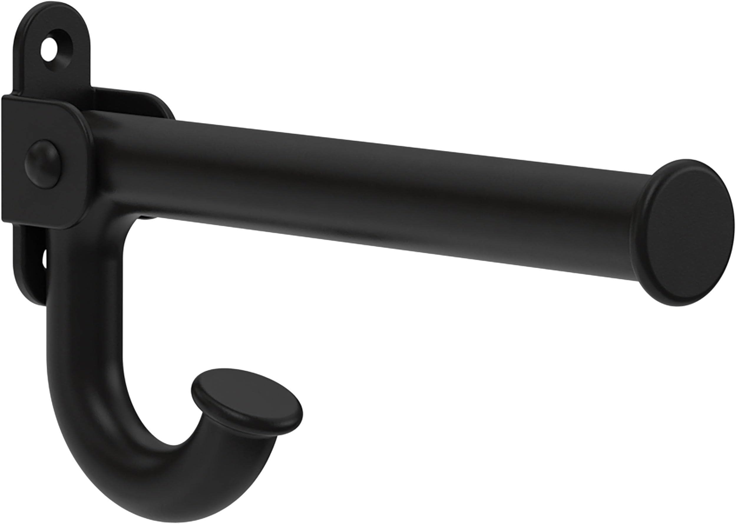 Franklin Brass Extend-a-Hook Oval (1-Pack) Expandable Single Wall Hook Matte Black Foldable 2-12' Adjustable Length Hanger for Clothes, Bags, Towels, Purses Mounted Organization B45618M-FB-R
