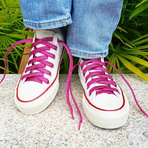Image of Booyckiy 3 /4 inch Wide Satin Ribbon Shoelaces Flat Colorful Shoe Laces for Women Girls