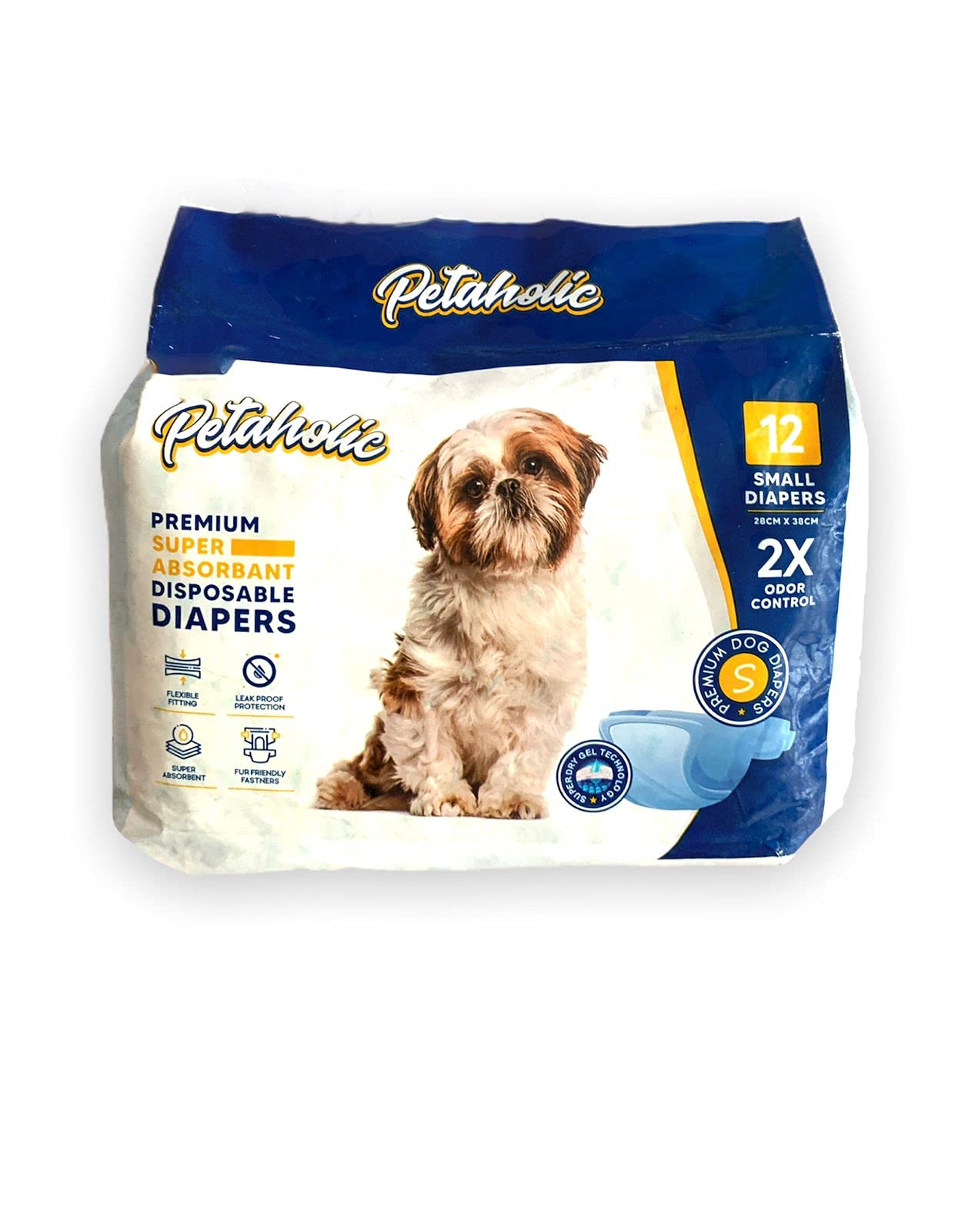 DOGTOWN Disposable Pet Diapers for Dogs Super Absorbent Soft Heating and Pee Diapers Liners, Made Material for max Comfort (Small)