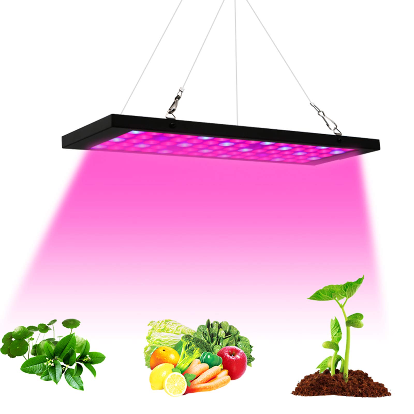 LAI HO 40W LED Grow Light, Lámpara De Cultivo De Espectro Completo con Diseño En Cadena De Margaritas, para Plantas De Interior Lámpara De Invernadero Luz LED De Crecimiento De Espectro Completo