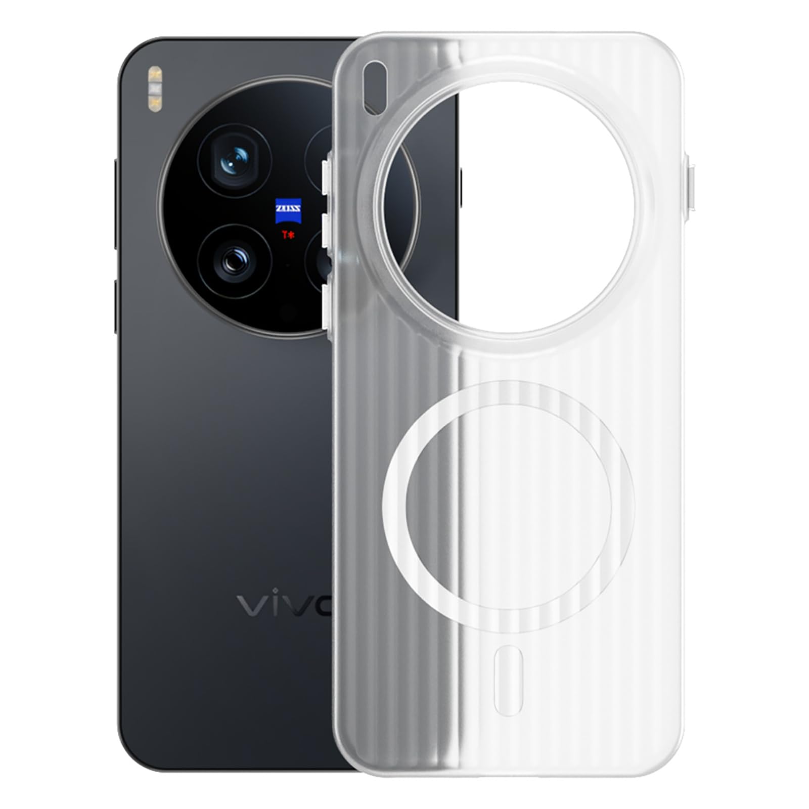 for VIVO X300 Pro Case, Supports Magnetic Wireless Charging Cooling Matte Translucent Anti-Fingerprint Shockproof Hard Back Cover (White, Vivo X300 Pro)
