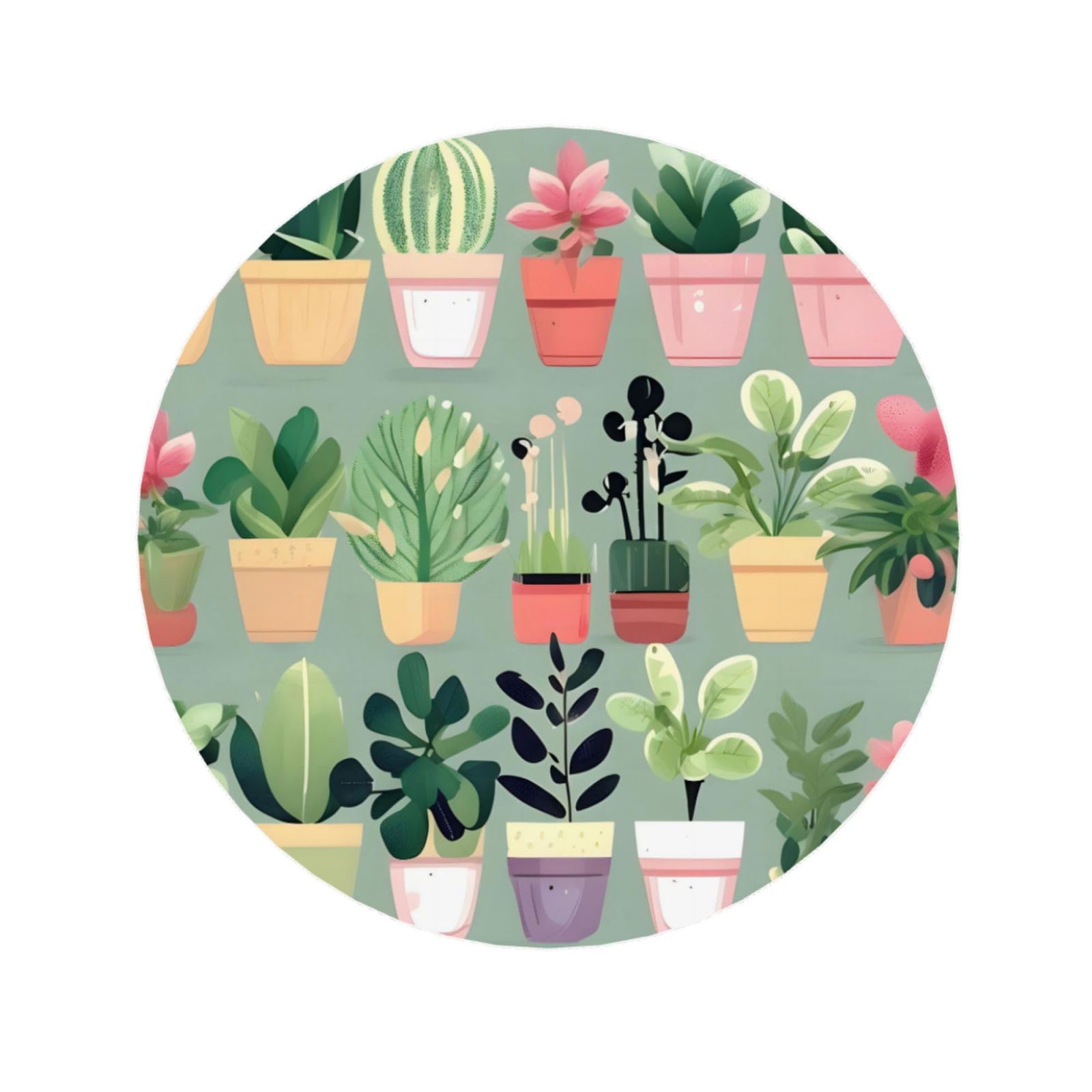 Round Bonsai Plant Pattern Magnets 2.2 in - Acrylicï¼Œ Strong & Non Scratch for Fridge,Locker,Office & Kitchen Deco