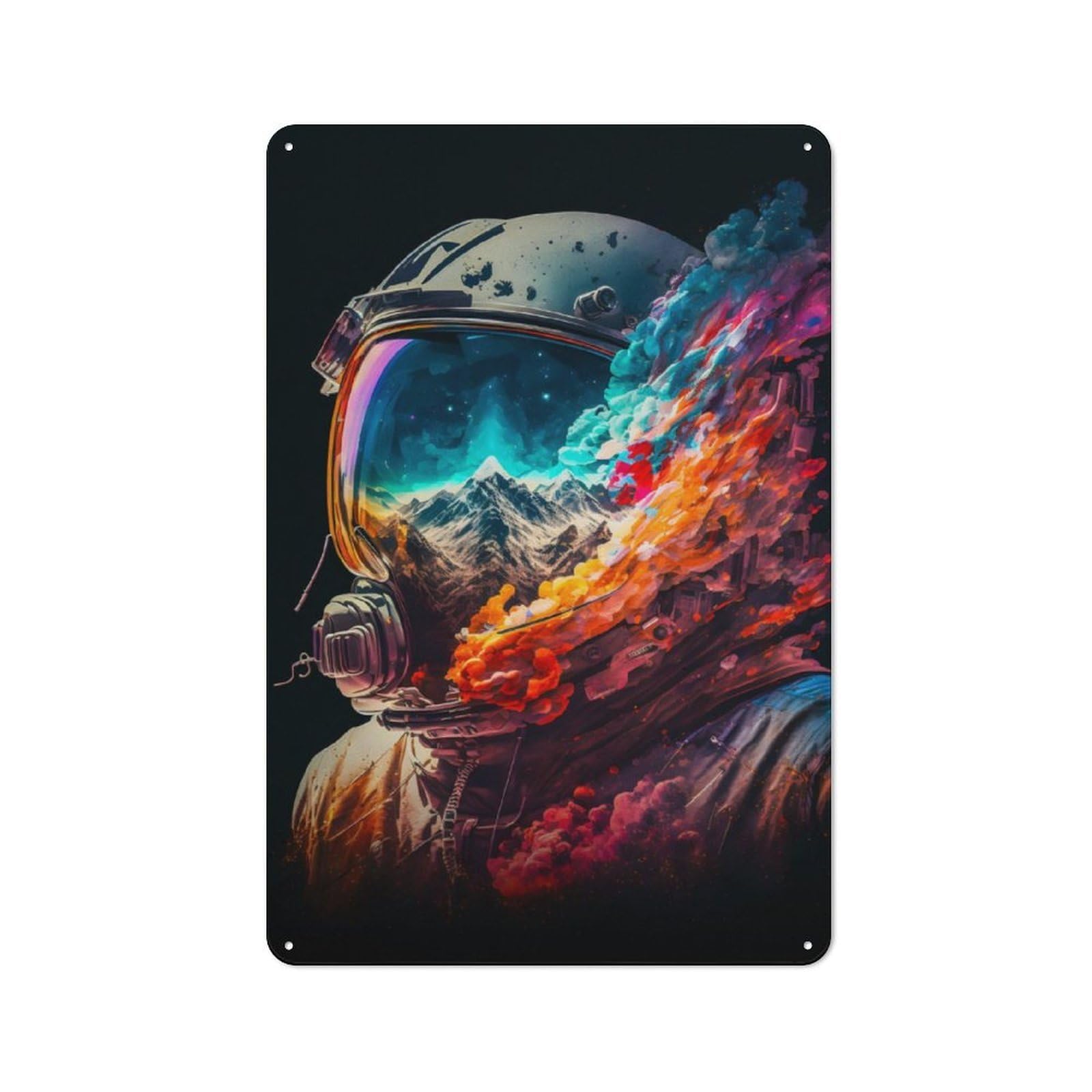 Country Style Astronaut Portrait 02 Decorative Metal Sign 30x20cm, Bistro Wall Plaque for Restaurant, Kitchen, Counter Or Breakfast Nook