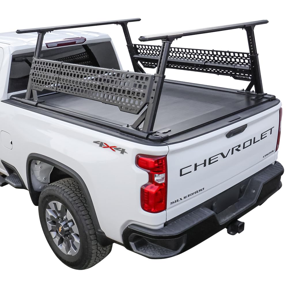 Syneticusa MR Hard Tonneau Cover+R1 Rack+Molle Panels Fits 2022-2025 Toyota Tundra 6'6" Truck Bed Retractable