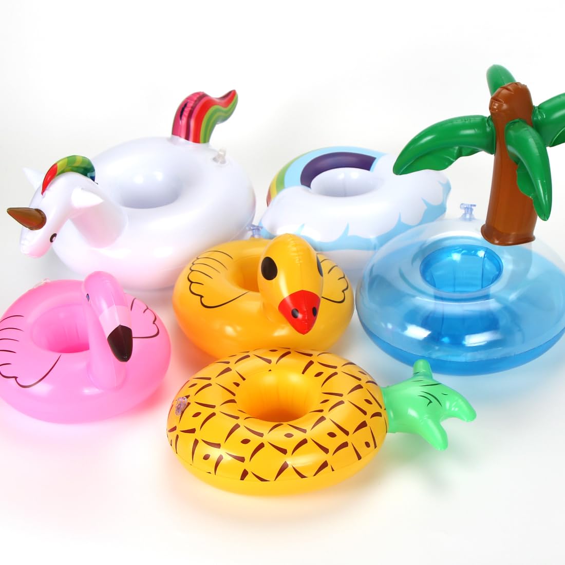 Déco Piscine 6 Porte-Gobelets Gonflables Piscine - Animaux Fun - Fête Plage/Été Accessoire Gonflable été