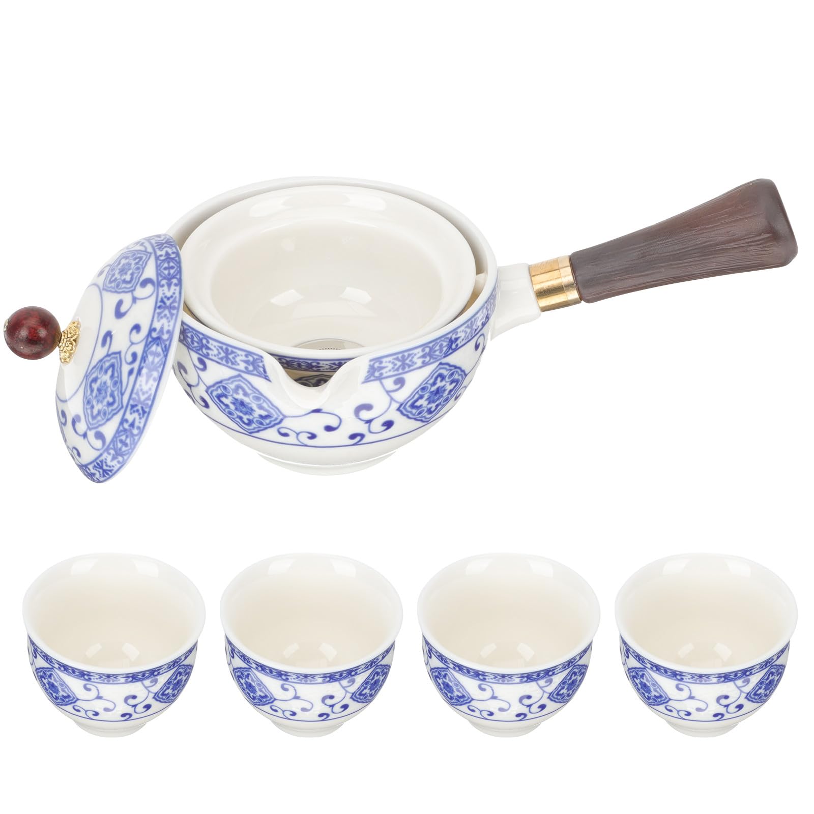 Juego de té de cerámica para hogar con tetera de diseño chino