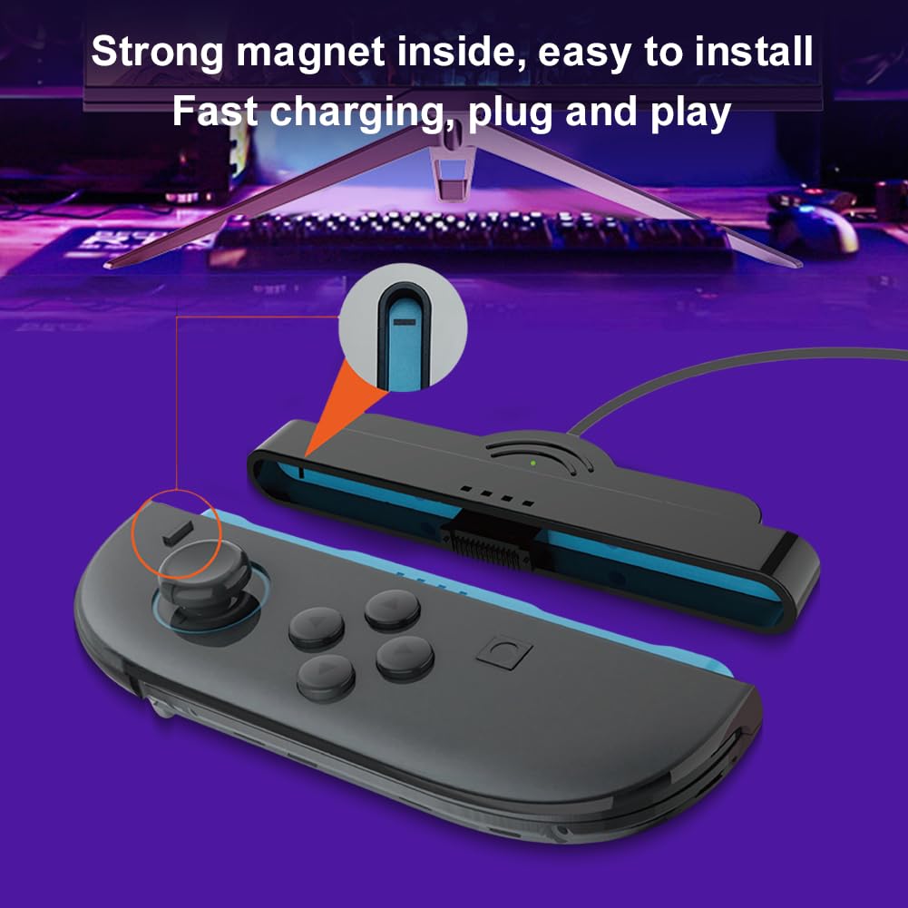Set di 5 Mini Caricator Dock di Ricarica per Nntendo Switch2 Jy-Con Controller, Cavo di Ricarica 2 in 1 Portatile, Cavo di Alimentazione e Caricatore per Controller
