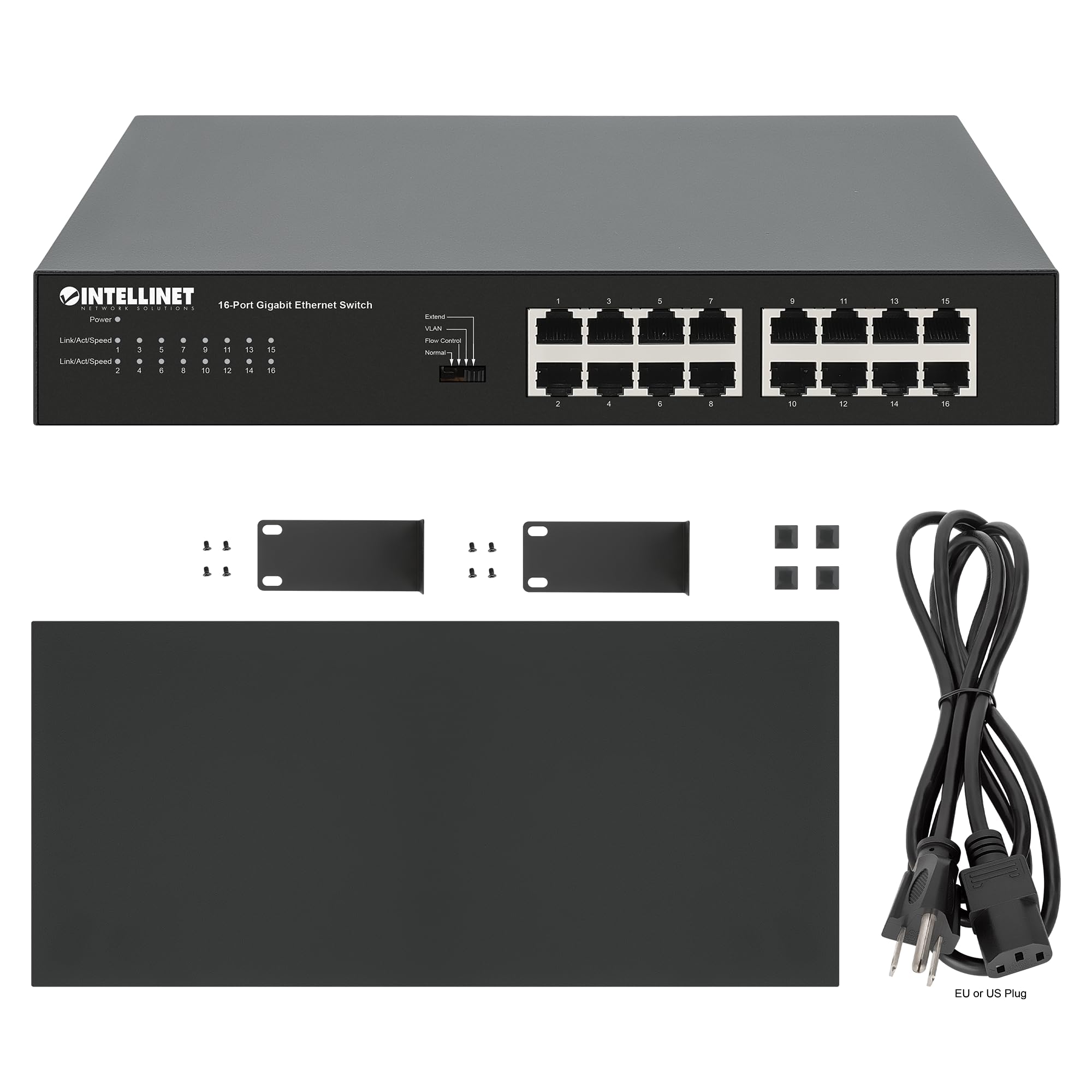 Intellinet 561815 Ethernet Switch Gigabit 16 Porte Nero