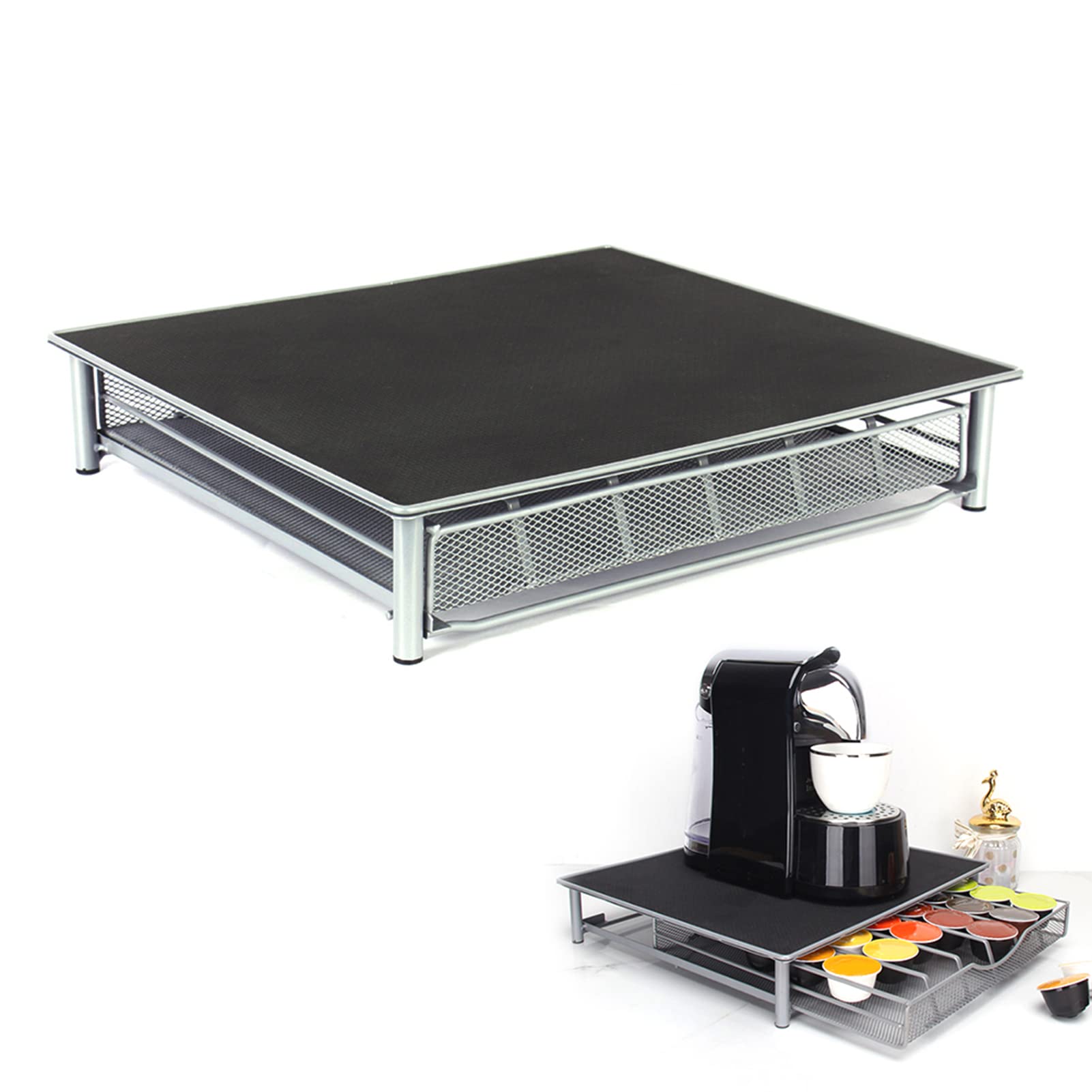 Ejoyous Soporte para cápsulas de café cajón de Almacenamiento de cápsulas de café y Soporte para máquina, Soporte para máquina de café con Capacidad para 36 cápsulas, dispensador,