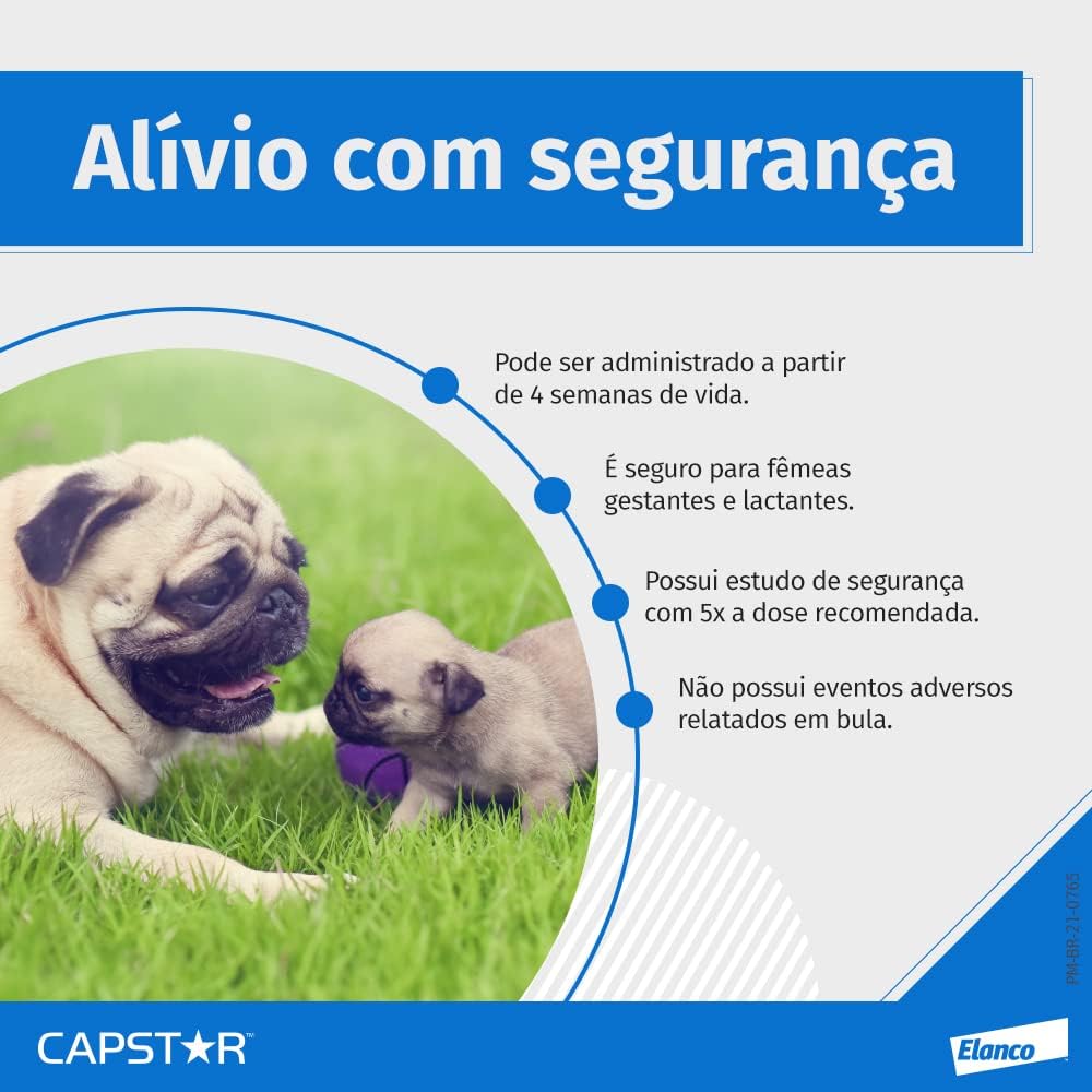Elanco Capstar Antipulgas 57 Mg Para Cães Acima De 11 4 Kg - 1 Comprimido