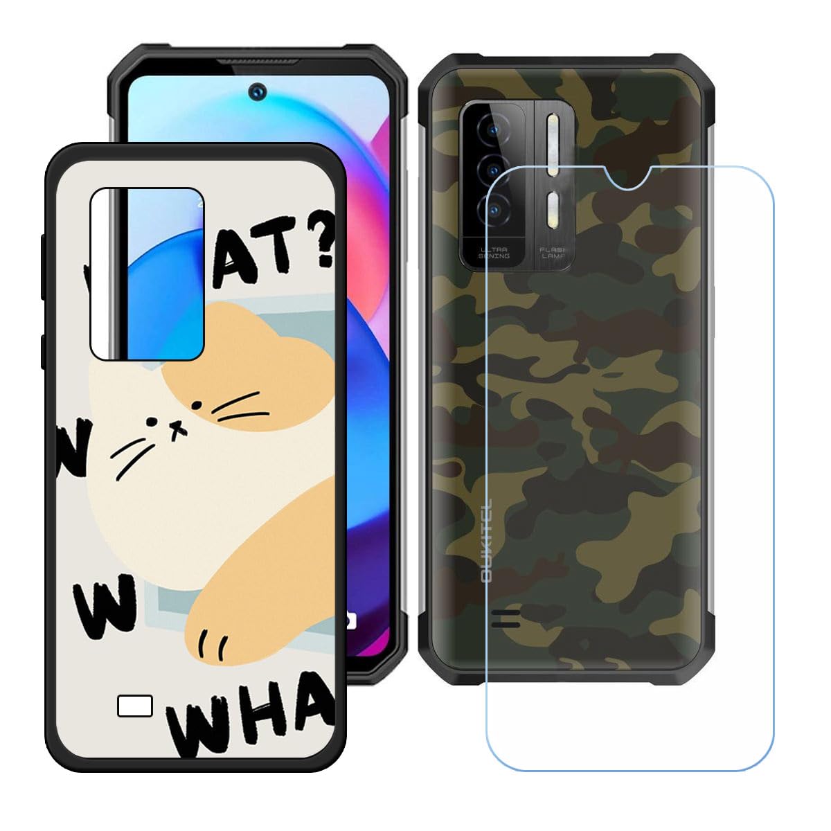 Cover Per Oukitel WP15 + Pellicola In Vetro Temperato - Custodia Morbida TPU Nera - Kit Protezione Completo