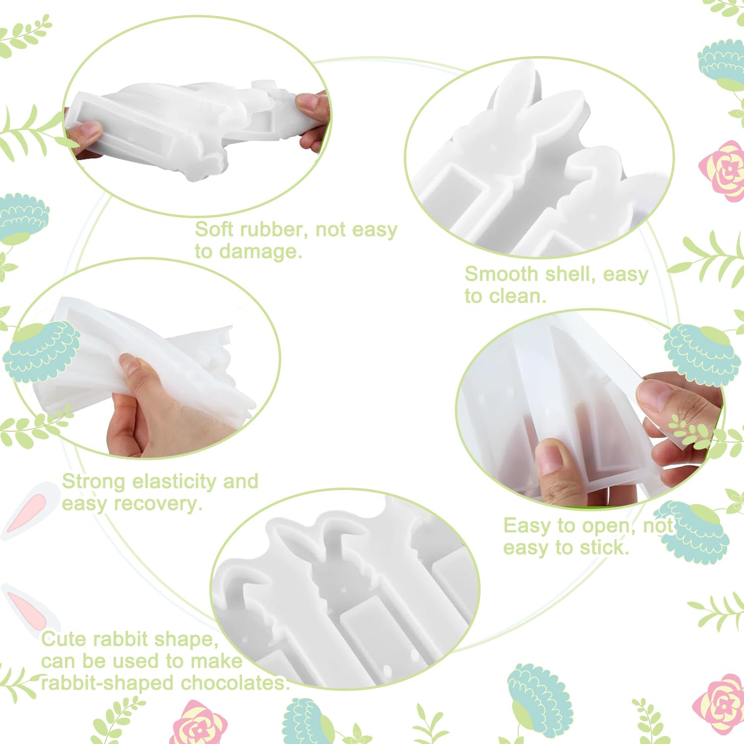 Osterhase Silikonform Für Geldgeschenke – 4 Motive, Perfekt Für DIY-Gips, Seife & Süßigkeiten Zu Ostern