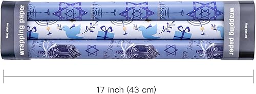 Vista 17 de WRAPAHOLIC Rollo de papel kraft de regalo de Navidad, mini rollo, 3 rollos, 17 x 120 pulgadas por rollo, colección navideña de alce de acuarela