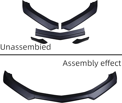 Miniatura 10 de Alerón divisor de parachoques delantero, color negro brillante, 5 piezas, compatible con Camaro SS 2016-2024  LS LT RS 2019-2024