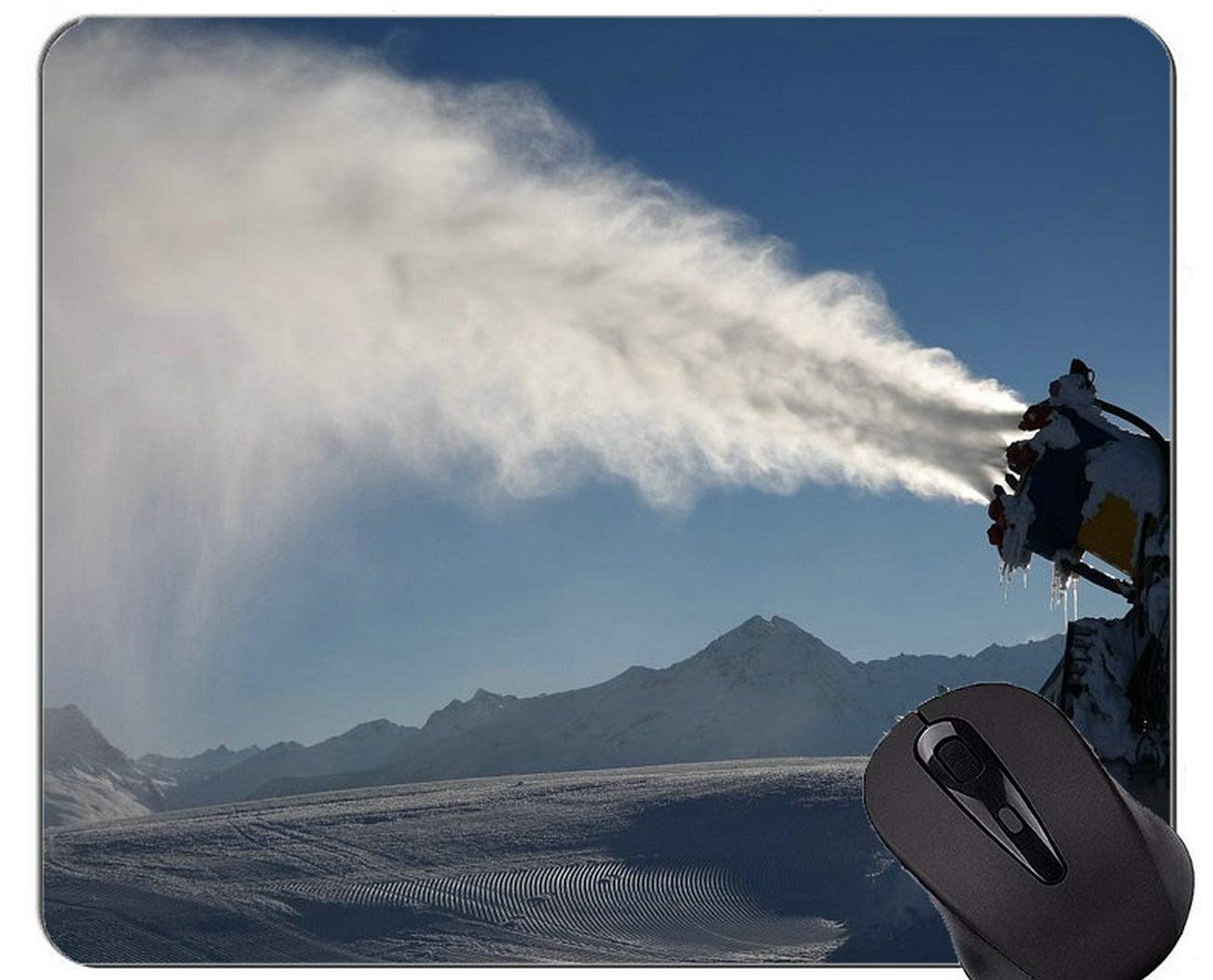 YENDOSTEEN Mouse Pad With Locking Edge, Gun Gale Online Snow Cannon Non-Slip Rubber Base Mousepad