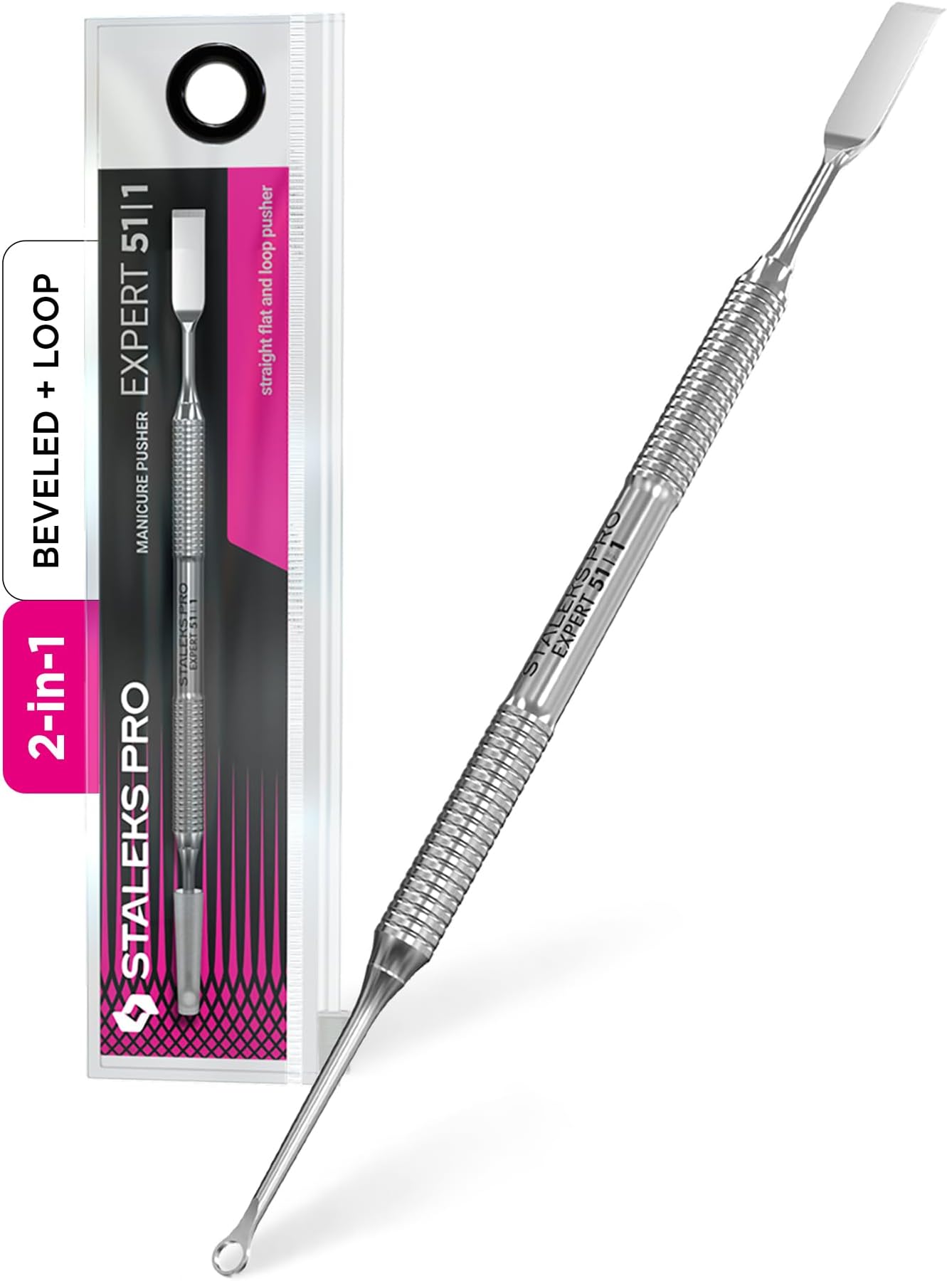 Expert 51 Type 1 Manicure Pusher/Straight flat & loop pusher - Model PE-51/1
