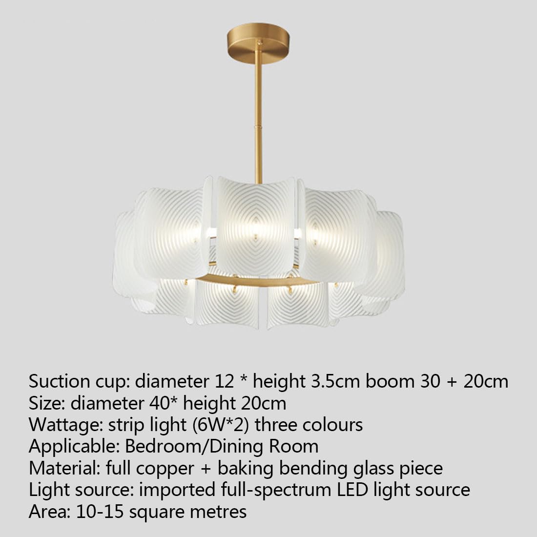 Lámpara de araña LED Estilo WABI-sabi para Sala de Estar, lámpara Decorativa de Lujo de Cobre Macizo para Dormitorio y Estudio, Individual, 40 cm.