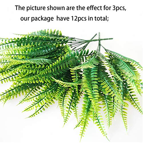 HBell Artificial Fake Plants 12 Bundles Outdoor UV Resistant Greenery Shrubs Plants Indoor Outside Hanging Planter Home Garden Decorating - Cosy Home Interiors HBell Artificial Fake Plants 12 Bundles Outdoor UV Resistant Greenery Shrubs Plants Indoor Outside Hanging Planter Home Garden Decorating - Image 3