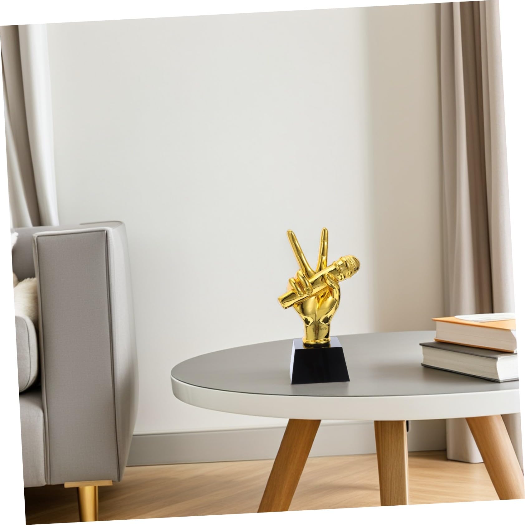 iplusmile Premio Microfono in Resina Oro per Gare Musicali Decorazione Unica e Funzione Fotografica per Feste Karaoke e Amanti della Musica