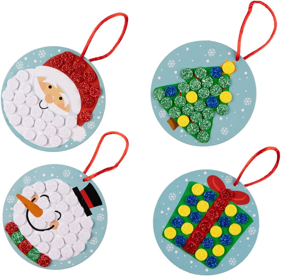 Craft County – Christmas Glitter Mosaic Ornament Craft Kit Bundle