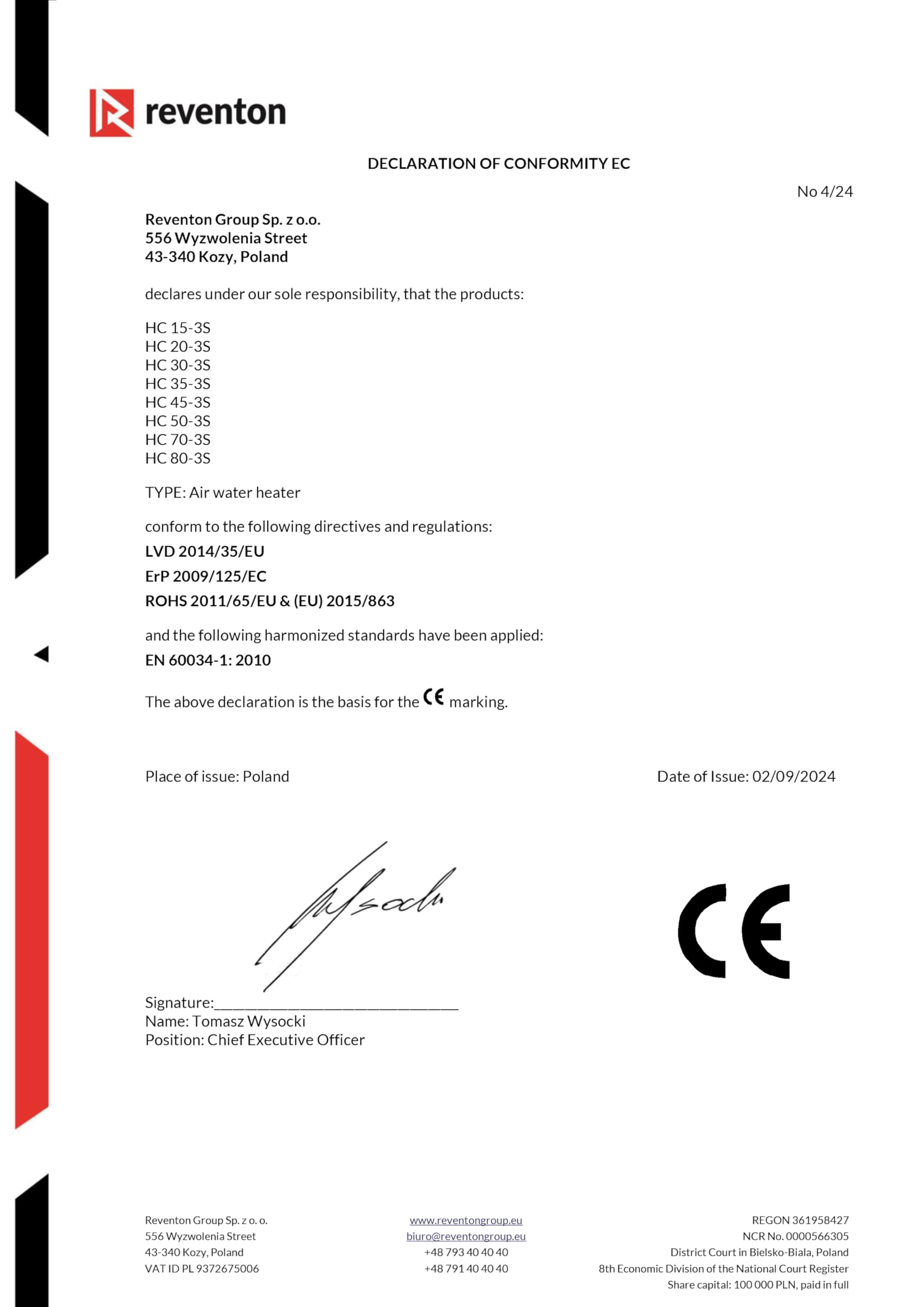 Reventon HC30-3S 34,9kW Hallenheizung Lufterhitzer Werkstattheizer und Schwenkhalterung