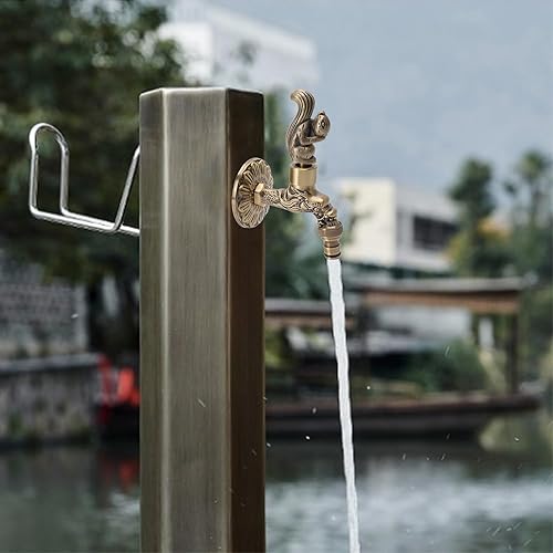 Miniatura 5 de Grifo de agua montado en la pared G12, material de latón, diseño de estilo chino vintage, lavadora de cocina, lavabo, lavabo, grifo de manguera de