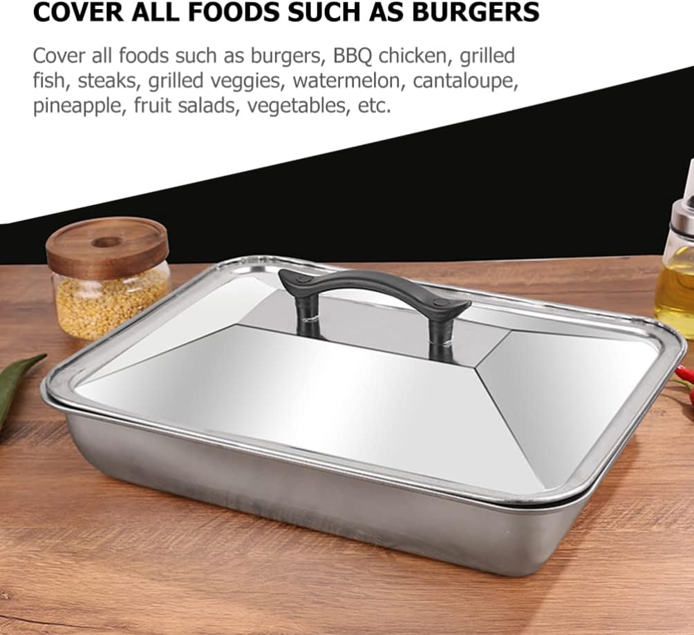 Angoily Silicone Pot Lids 2pcs Universal Lid for Pots Pans and Skillets Stainless Steel Lid Cover for Cast Iron Skillets Frying Pans Woks Cookware Replacement Lids Universal Pot Lid