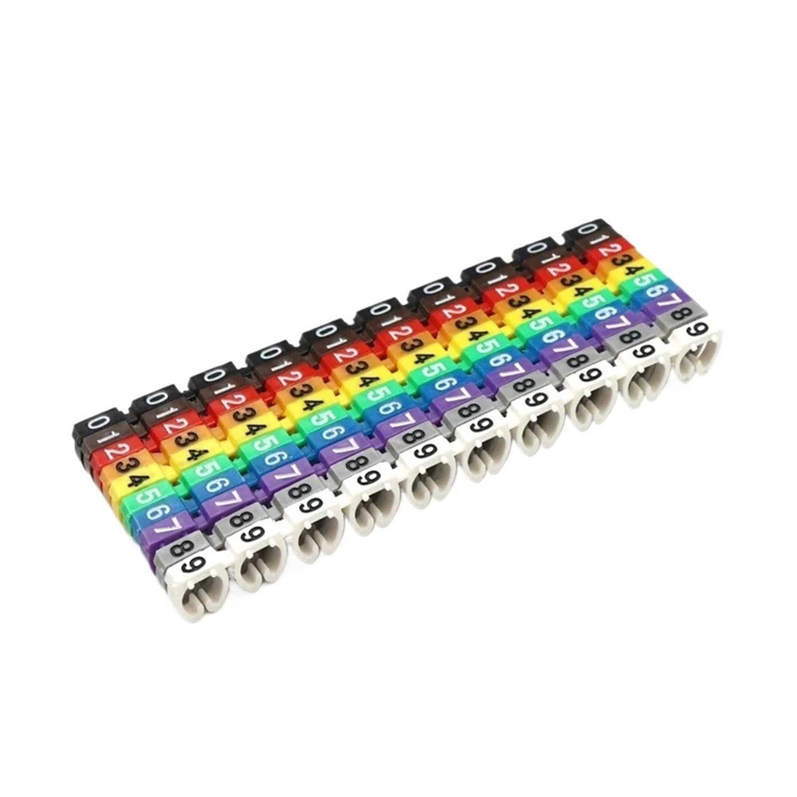 Wdsbznb One Color Cable Tags 100/150Pcs Cable Markers Colourful M-Type Wire Numbering Marker Tube Number Tag Label For 2-8Mm Network(6Mmx100pcs)