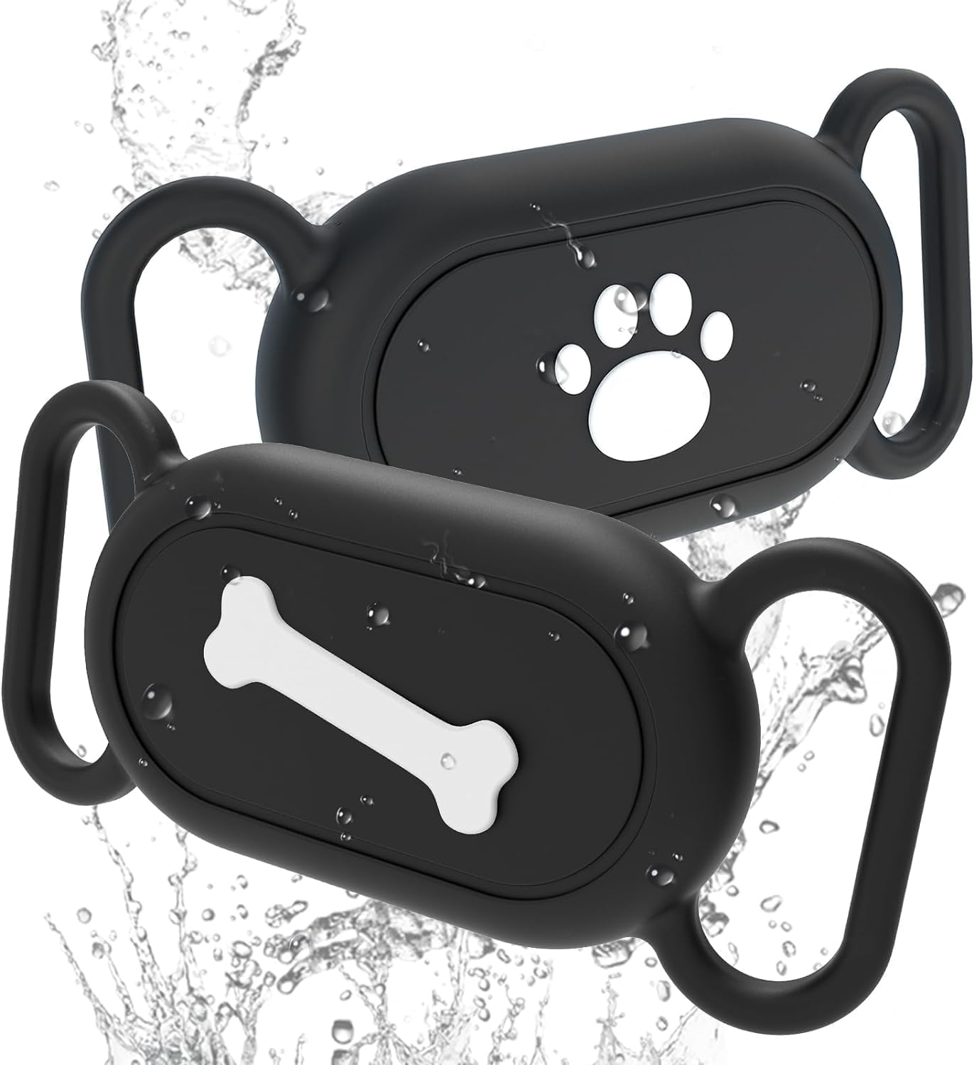 Dog Collar Holder for Galaxy Smarttag2, 2 Pack Waterproof Silicone Case for Pet Cat, Anti-Lost Scratch Resistant Protective Cover Accessory for Keys, Luggage, Pets, for Samsung Galaxy Smart tag2