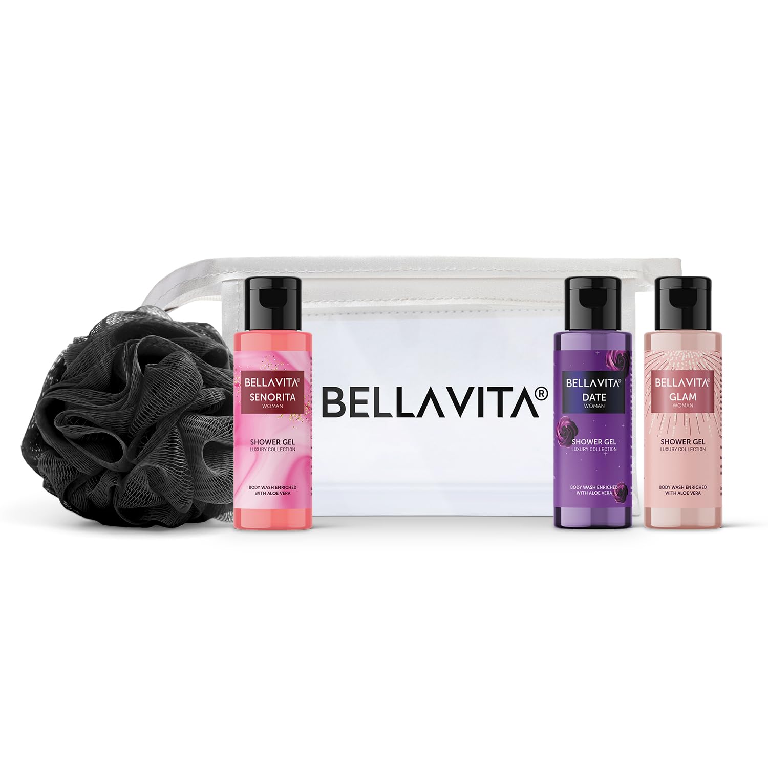 Bella Vita Luxury Women Trial Mini Kit|Date, Glam & Senorita Body Wash Refreshing Shower Gel, Fruity, Floral for Deep Cleansing with Aloe Vera, 55 Ml Each