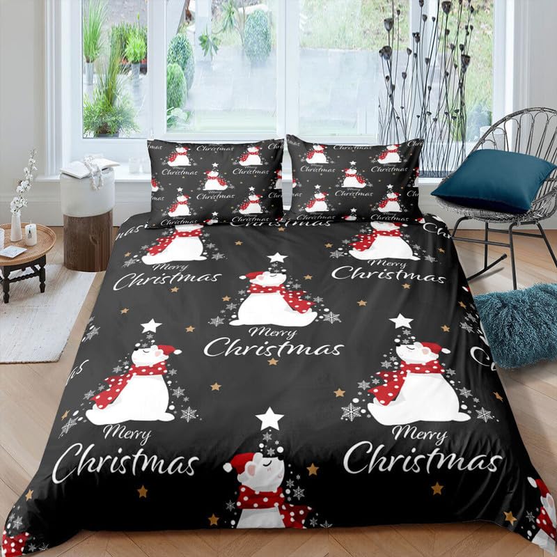 Parure de Lit 240 x 260 Noir le Cadeau de Noël Idéal pour Homme et Déco de Mariage