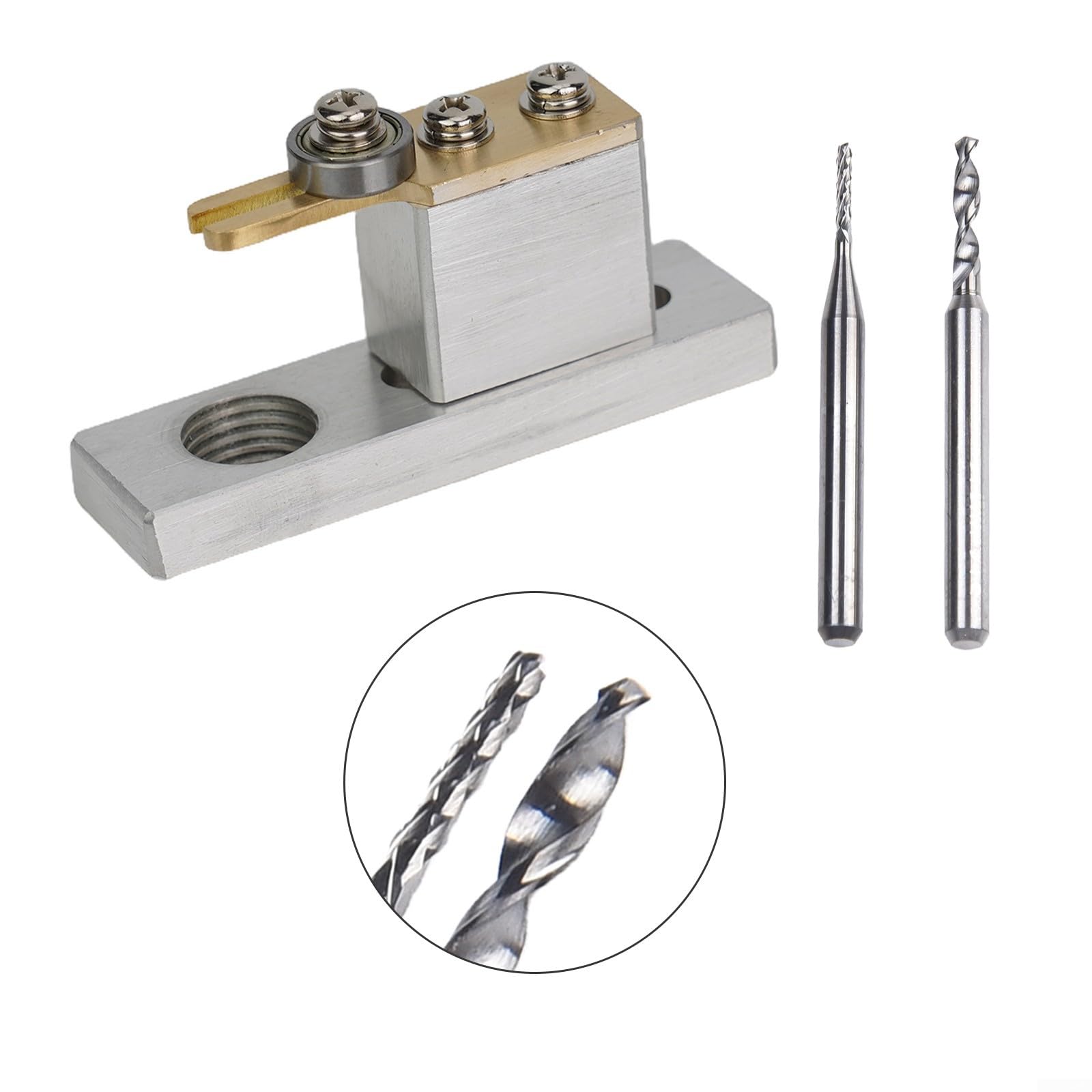 Eawfgtuw Outil de purfling électrique pour luthiers avec 2 fraises de 1 mm et 2 mm, coupe-rainure en aluminium et cuivre pour la fabrication de violon (argent)