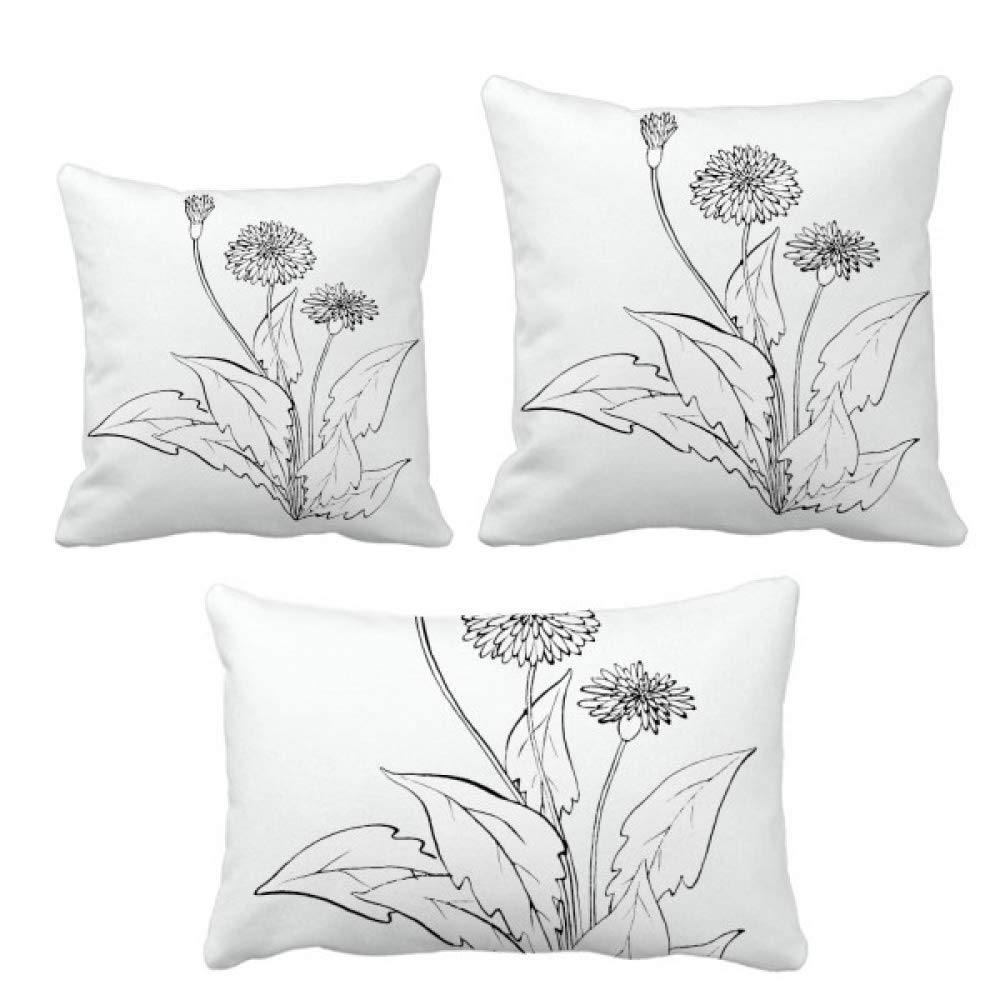Coussin pissenlit blanc noir à offrir en cadeau de pendaison de crémaillère