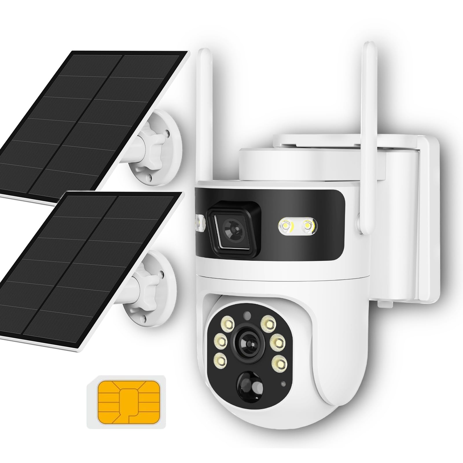 webcamera esterna wifi con pannello solare 4mp 360°+110°