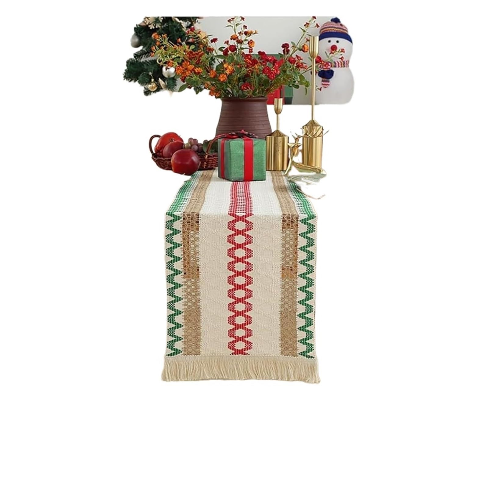 NIUSABOU Kitchen Dining TableDecoration, Boho Christmas Table Runner Multicolor 30x50-300cm(B,30x120cm(11.8x47.2in))