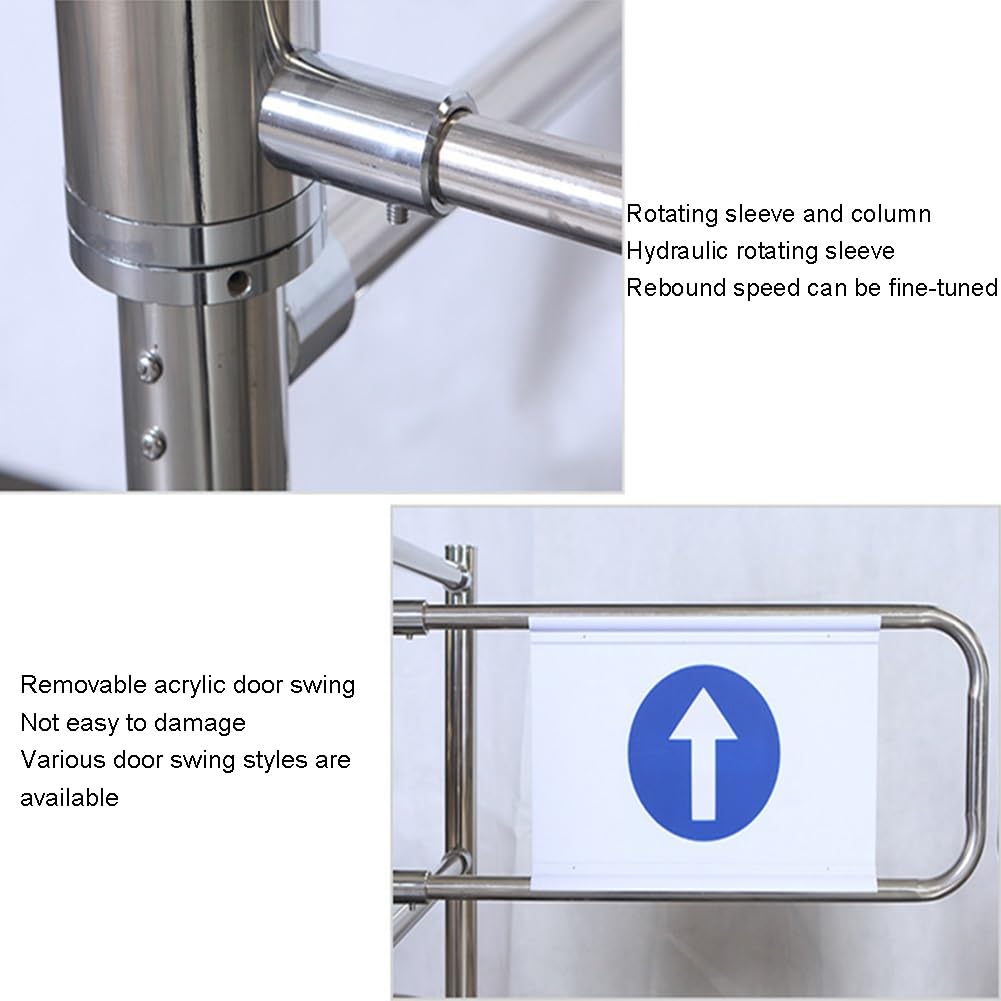 Puerta oscilante industrial de metal con barandilla, puerta de seguridad de cierre automático para supermercados, bibliotecas y almacenes, solución de control de acceso duradera