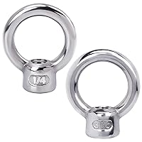 Vista 9 de PAGOW 4 piezas de tuerca de ojo de elevación de acero inoxidable 316, 1/4 pulgadas UNC de grado marino resistente, perno de ojo en forma de anillo