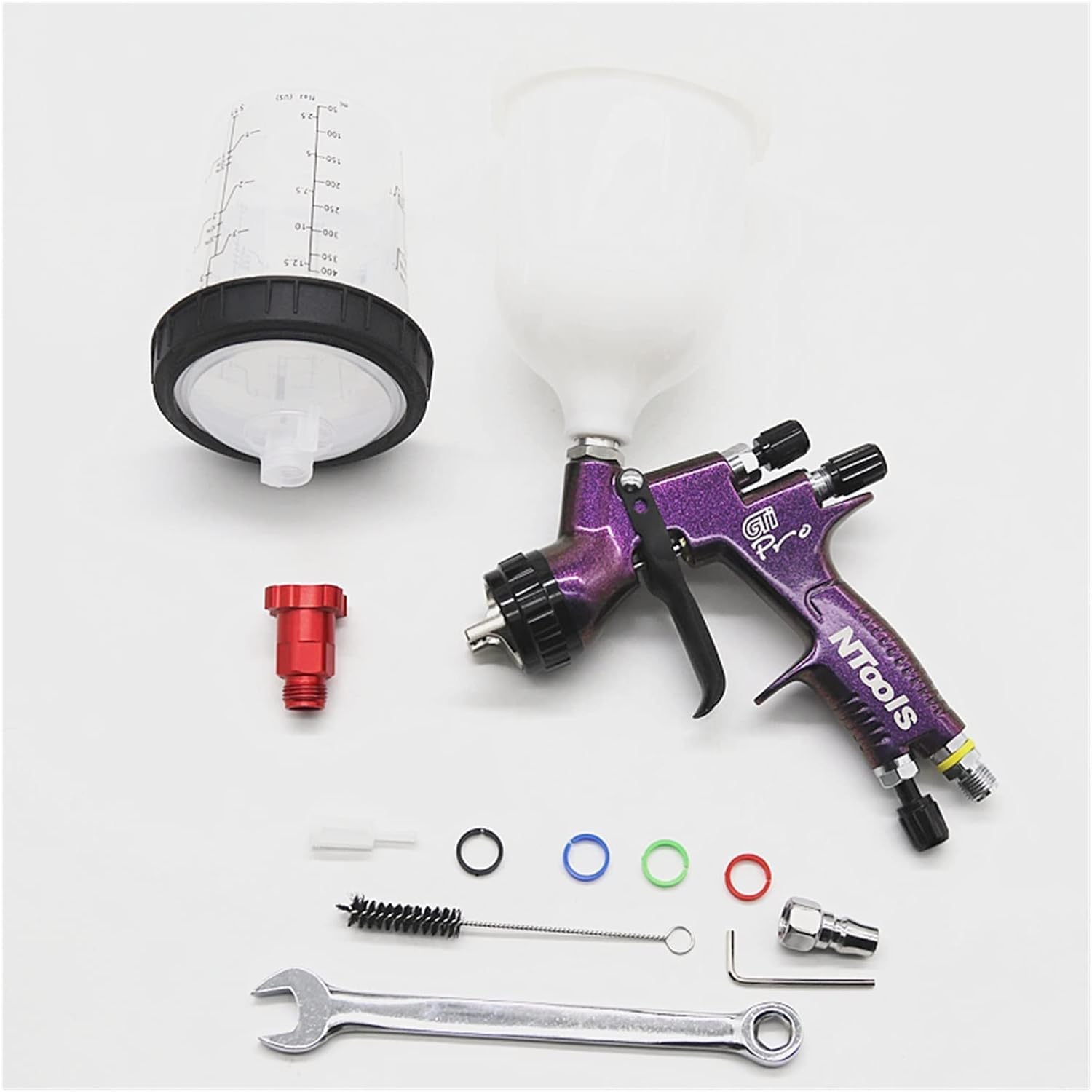 Pistolet à peinture 600CC Ntools avec réservoir de mélange 400CC et adaptateur pour vernis voiture