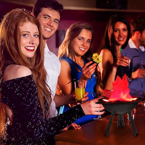 Miniatura 2 de Globalstore Luz LED 3D con efecto de llamas falsas, lámpara de fogata falsa eléctrica de 110 V, lámpara de mesa de llama parpadeante artificial,
