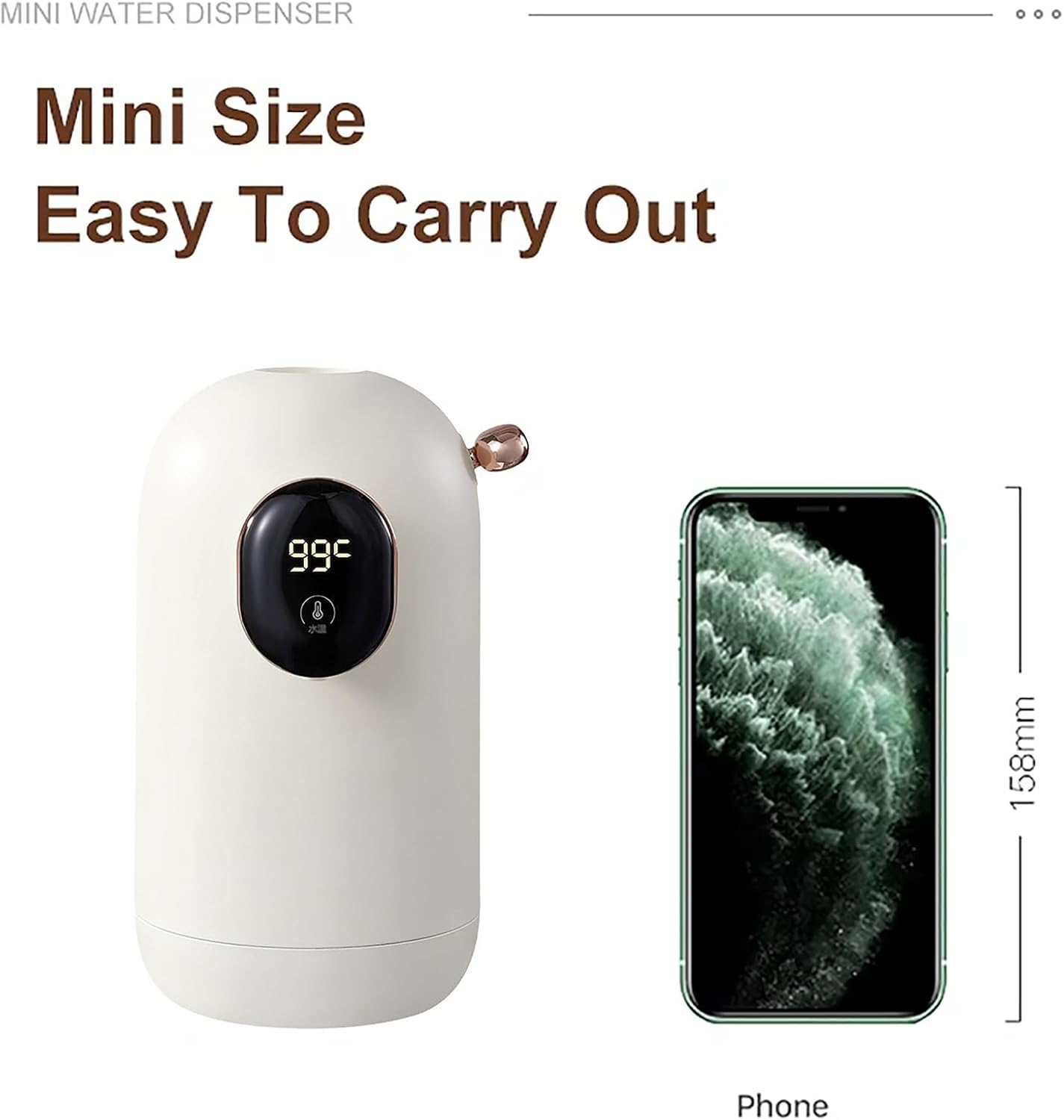 Mini Water Dispenser, Portable Instant Hot Water Dispenser, 3s Quick Heating Water Warmer with Smart LED Display, for Families, Outdoor Travel, Hotel