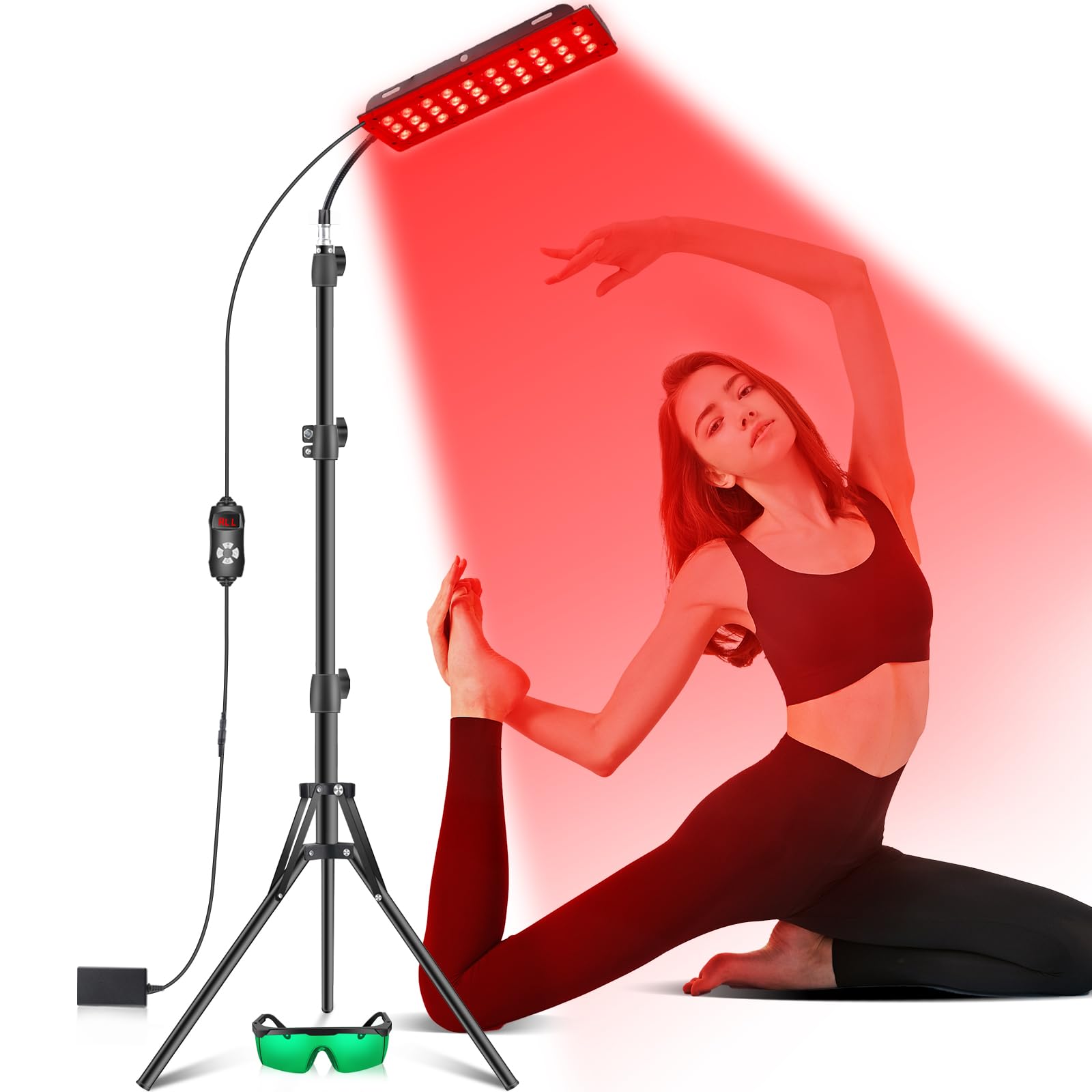RUISQM Red Light Therapy Lamp, Infrared Light Therapy with Stand - 660nm Redlight & 850nm Near Infrared Light Device for Body Pain Relief Skin Care