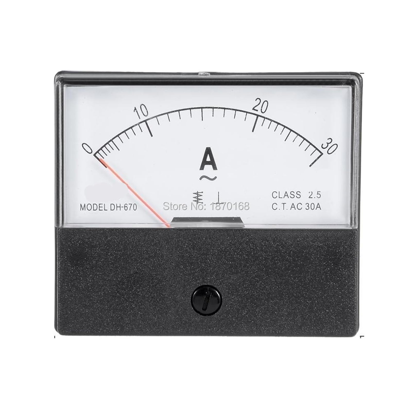 Ampèremètre à aiguille rectangulaire AC 0-30 A DH-670, 1 pièce
