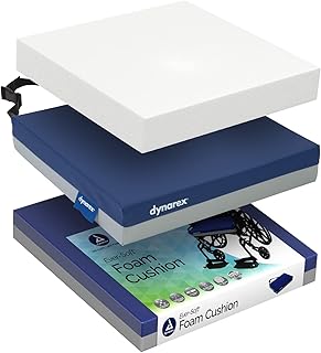 Dynarex EverSoft Foam Cushion, High Density Foam Wheelchair Cushion Provides Comfort, Relieve Painful Pressure Sores, 300 lb Weight Capacity, Blue/Grey, 16â€ x 16â€ x 3â€ 1 Ever-Soft Foam Cushion