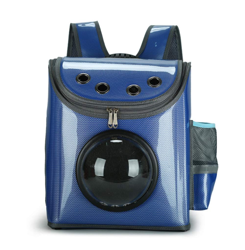 Sac à dos chat transparent bleu - Sac de transport chien et chat 31x19x37cm