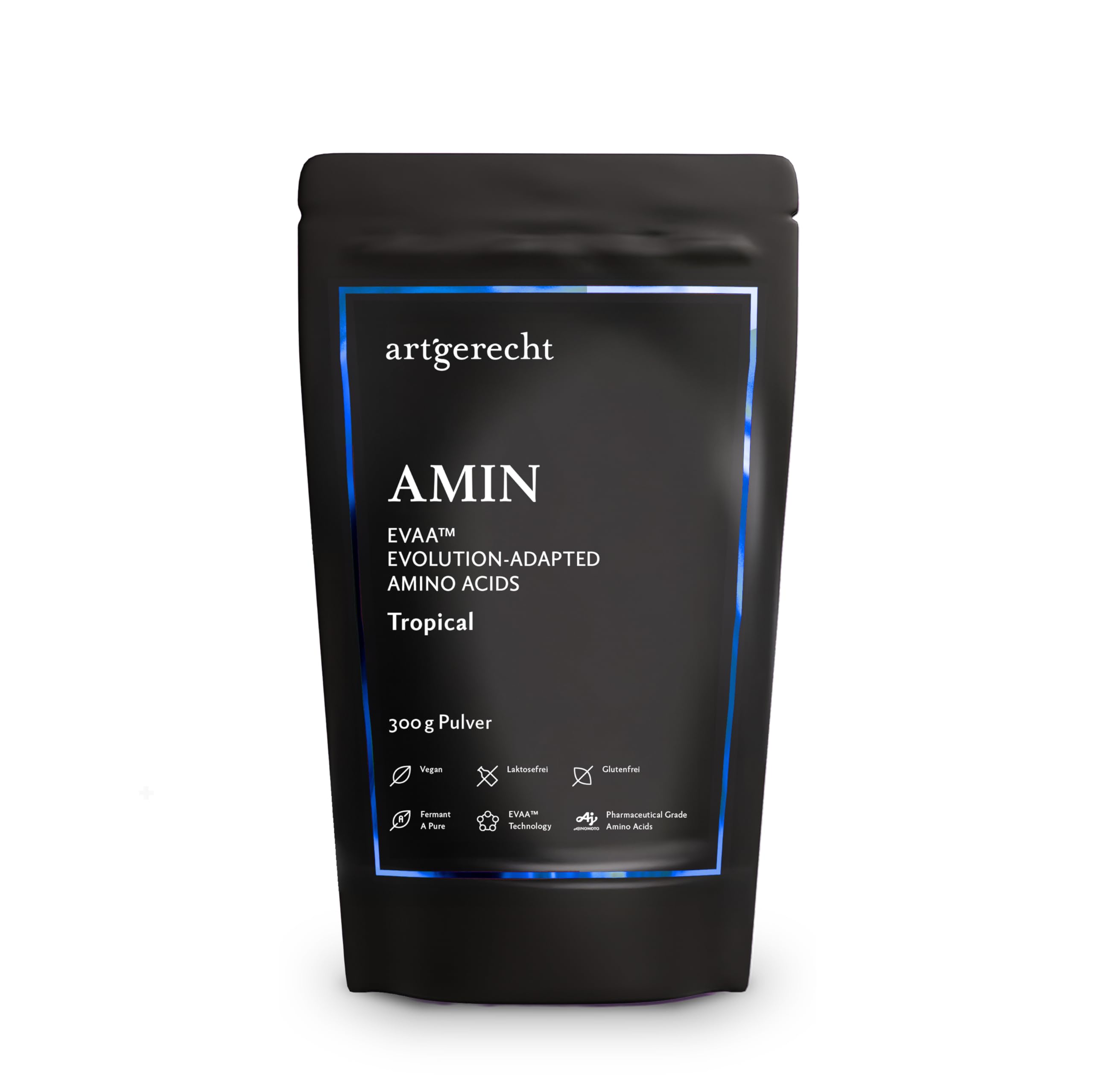 AMIN – Patentierter EVAA™ Aminosäuren-Komplex mit BCAAs & EAAs | 300g, TROPICAL | Ideal für Muskelaufbau & Regeneration | 100% Veganes Proteinpulver | <99% Reinheit, ohne Zusatzstoffe
